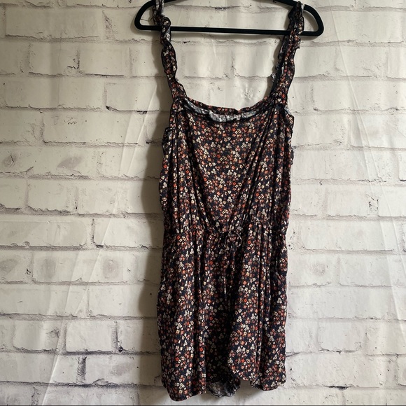 BeBop Pants - NWT-Bebop- XXL navy blue romper with red and pink flowers and deep front pockets